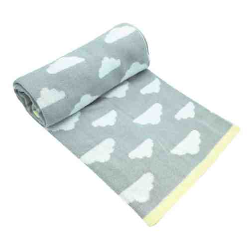 Patura din bumbac Jacquard Clouds and Drops Grey
