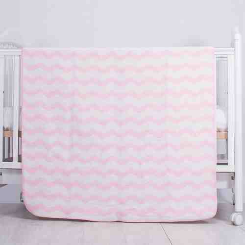 Paturica bebelusi Zig Zag Pink 110 x 90 cm