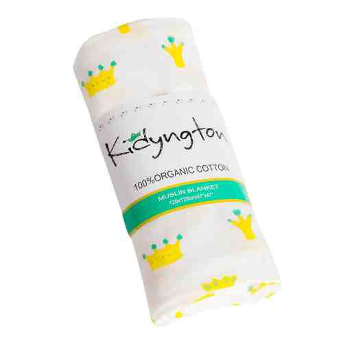 Paturica muselina bumbac organic 100 model Little Crowns
