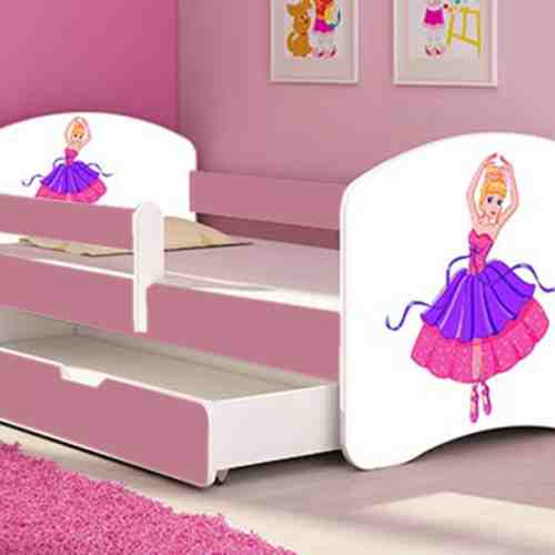 Patut tineret cu sertar si saltea Ballerina 140x70