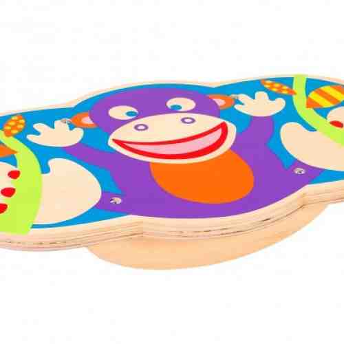 Placa echilibru pentru copii Globo Legnoland 38143 Balance Board Monkey