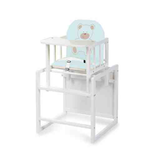 Scaun de masa multifunctional din lemn Aga I White Sweet Bear Turcoaz