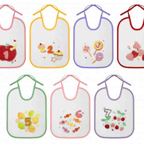 Set 7 Bavete big bumbac - inchidere cu siret Cifre
