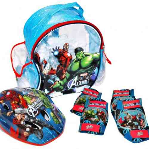 Set accesorii protectie bicicleta role trotineta Saica Avengers