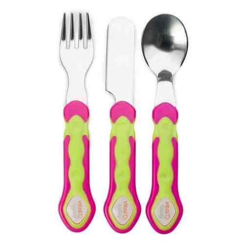 Set de tacamuri din inox 12 luni+ roz