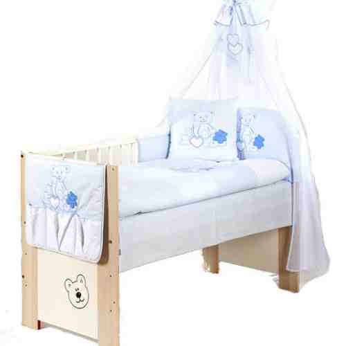 Set lenjerie brodata 5 piese I love you ursulet blue Klups