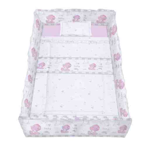 Set lenjerie pat bumbac ranforce 7 piese Lili My Baby Pink