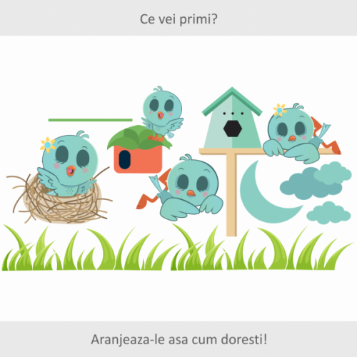Sticker decorativ Vrabiute somnoroase 79 x 41 cm