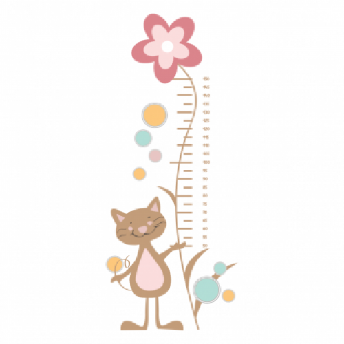 Sticker perete copii Cat with Flower 80 x 190 cm