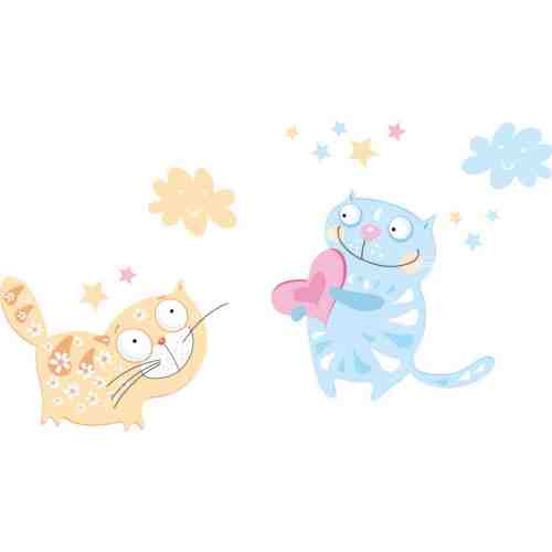 Reducere pentru Sticker perete copii Pisicute haioase 1