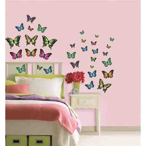 Stickere decorative fosforescente cu fluturasi WallPops Butterflies Glow in the dark