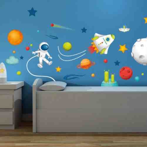 Stickere pentru decorarea camerei copilului- Spatiu cosmic