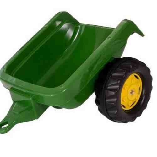 Tractor cu pedale Rolly Kid John Deere verde cu remorca si cupa