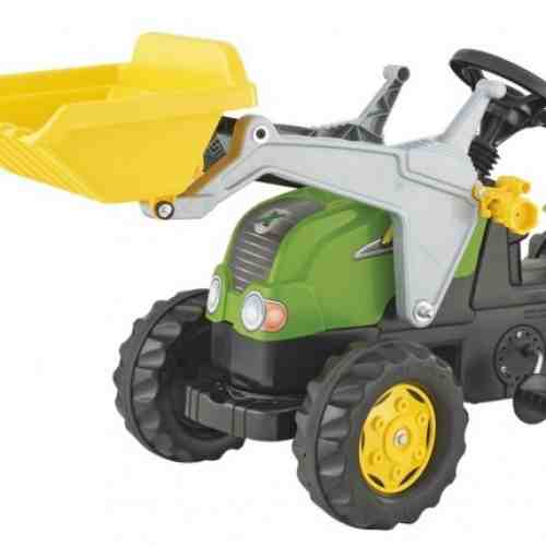 Tractor cu pedale Rolly Kid X Verde cu remorca si cupa