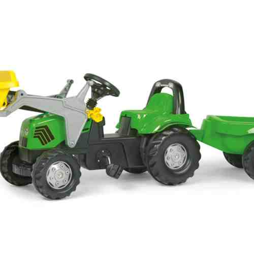 Tractor cu pedale si remorca copii Rolly Toys 023196 verde