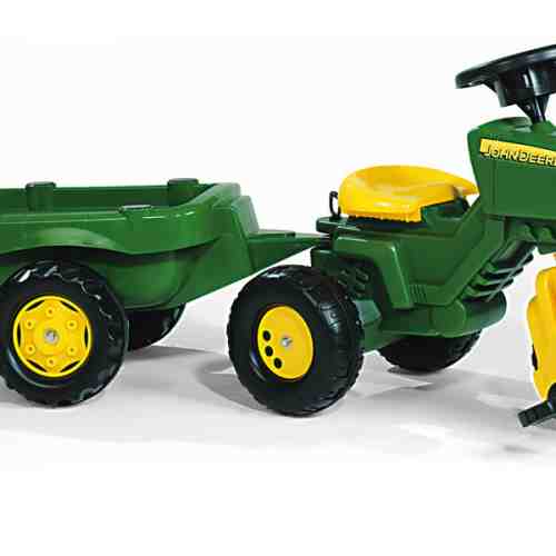 Tractor cu pedale si remorca copii Rolly Toys 052769 verde