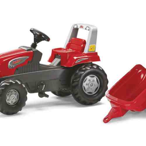 Tractor cu pedale si remorca copii Rolly Toys 800315 rosu