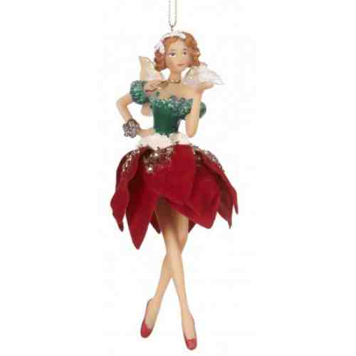 Zana decorativa costumatie textila poinsetia 14 cm