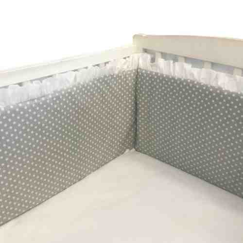 Aparatori laterale cu volanase si buline 120x60 h60 cm gri
