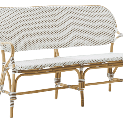 Bancheta din rattan Isabell Dots White