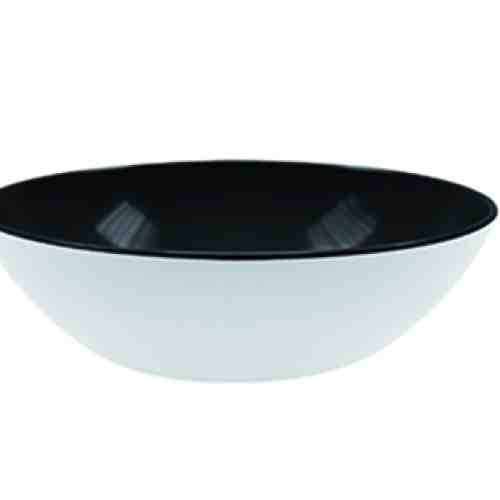 Bol salata Shallow Alb/Negru, Ø24 cm