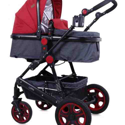 Carucior 3 in 1 Lora Black Red