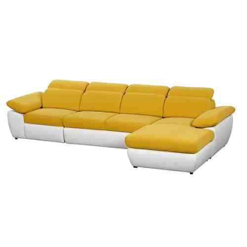 Coltar tapitat Cover Yellow cu sezlong pe partea dreapta