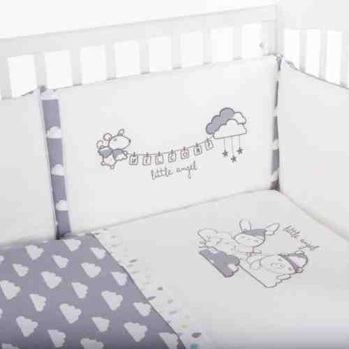 Lenjerie patut brodata cu 2 piese 120x60cm Little Angel Clouds EU