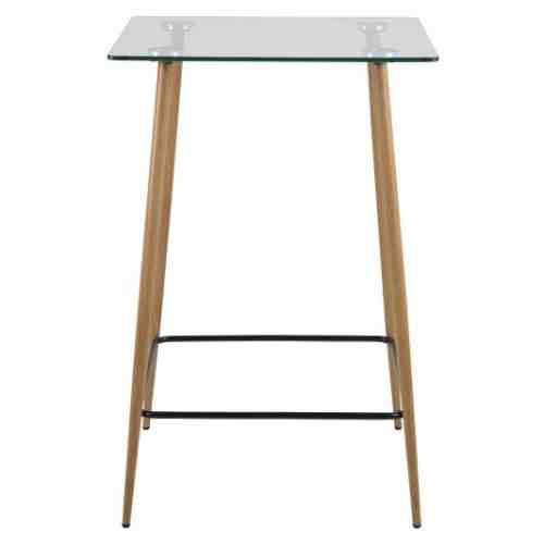 Masa de bar din metal si sticla Wilma, L70xl70xh105 cm