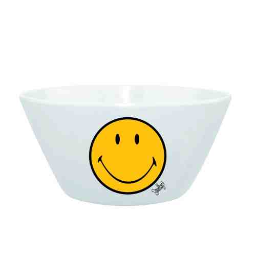 Mini Bol pentru cereale Smiley Galben/Alb, Ø15 cm