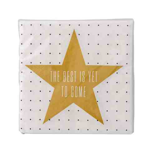 Pachet Servetele The Best... Alb/Auriu, l25xL25 cm, 20 buc/pachet