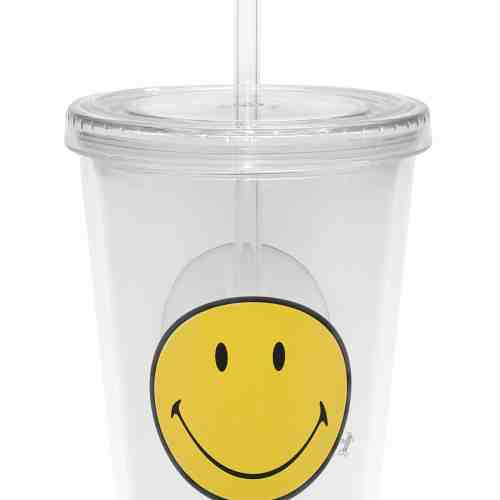 Pahar Double ICE Smiley Transparent, 490 ml