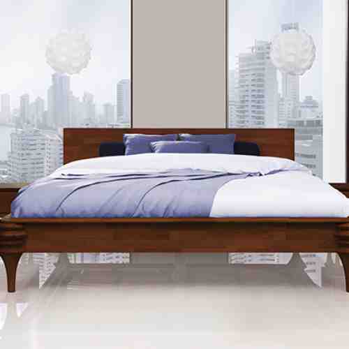 Pat din lemn masiv de fag Paris nuc