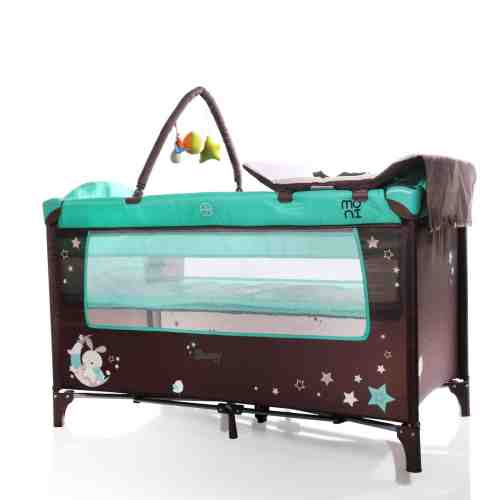 Patut pliabil cu 2 nivele Sleepy Turquoise