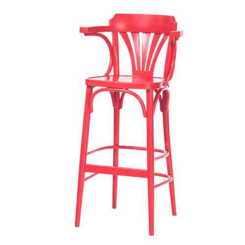 Scaun de bar din lemn de fag 135 Red, l54xA49xH107 cm