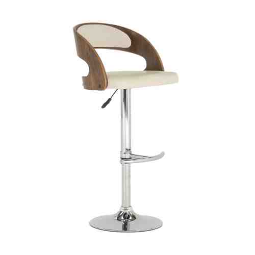 Scaun de bar tapitat cu piele ecologica Flair Brown / Beige