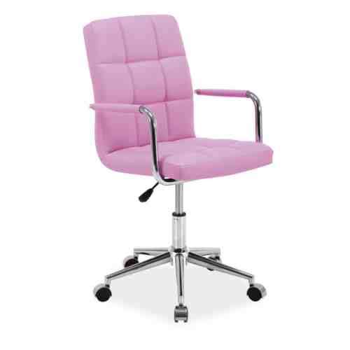 Scaun de birou pentru copii, tapitat cu piele ecologica Q-022 Pink, l45xA40xH87-97 cm