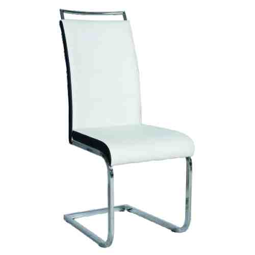 Scaun din metal tapitat cu piele ecologica H-441 Alb