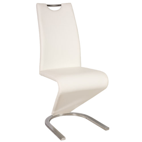 Scaun metalic tapitat alb H-090