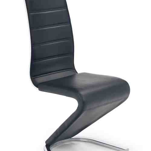 Scaun metalic tapitat cu piele ecologica K194 Black / White