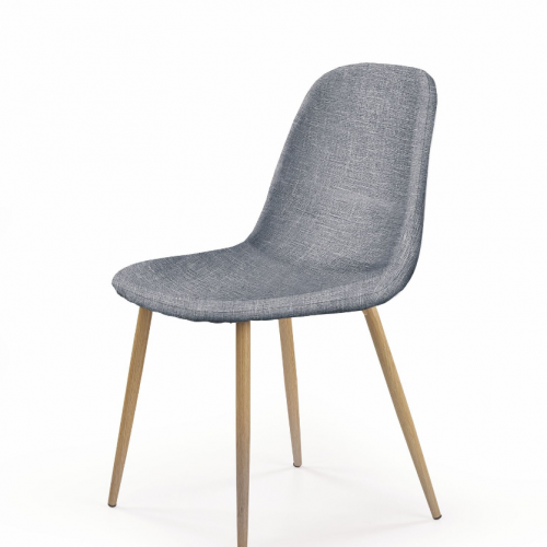 Scaun metalic tapitat cu stofa K220 Honey Oak/ Grey
