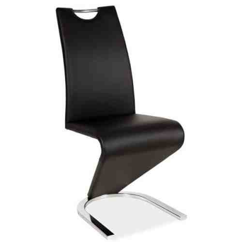 Scaun metalic tapitat negru H-090
