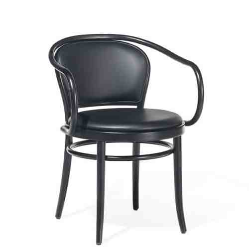 Scaun din lemn de fag, tapitat cu piele ecologica 33 Wenge, l54,5xA57xH76 cm