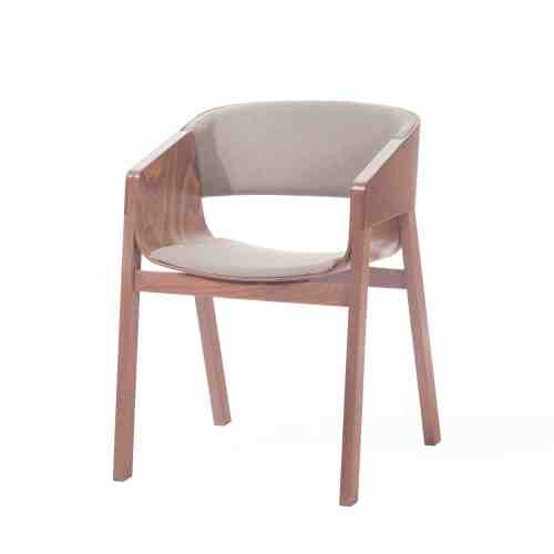Scaun tapitat din lemn de nuc Merano Beige