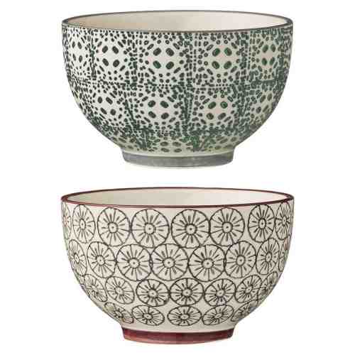 Set 2 boluri " Karine " Gri/Verde, Ø10xH6 cm