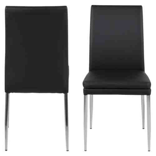 Set 2 scaune din metal tapitate Jolene Black
