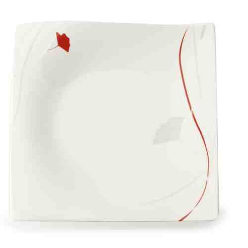 Set 4 farfurii, Portelan, Alb, Passion, 27 cm