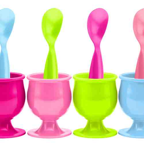 Set 8 piese, Cupe pentru oua si Lingurite Classic Sorbet