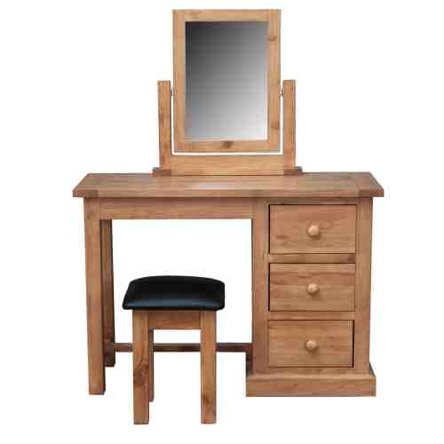 Set masa si scaun pentru machiaj cu oglinda Devon, L105xl40x h74 cm