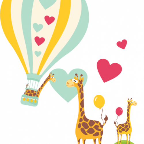 Sticker decorativ Girafe indragostite 150 x 173 cm